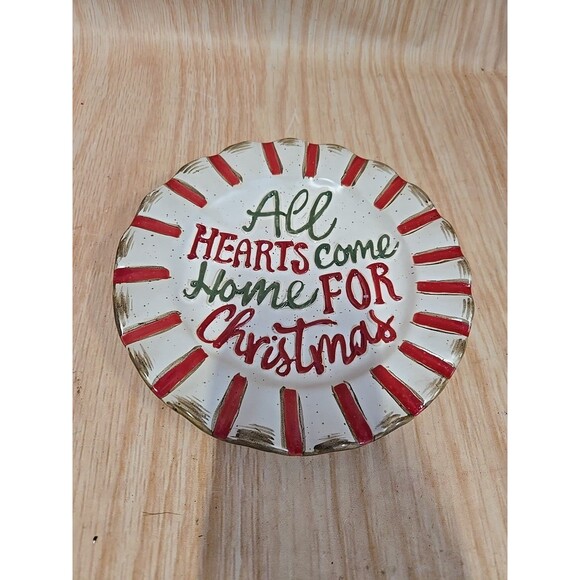 Mud Pie Home "ALL HEARTS COME HOME FOR CHRISTMAS"  8" SANTA  HOLIDAY - Picture 1 of 6